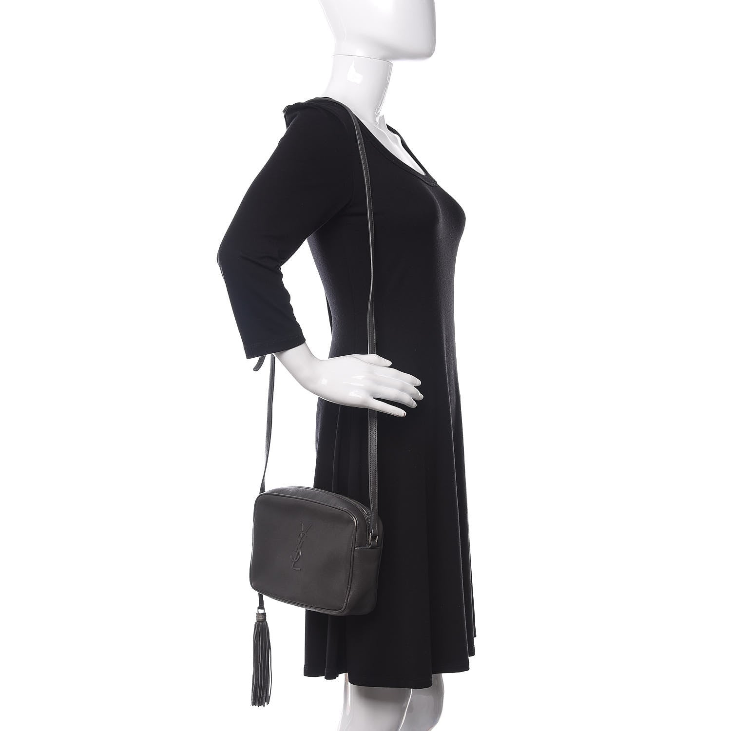 Saint Laurent Lambskin Monogram Small Lou Camera Bag Asphalt 2 of 14