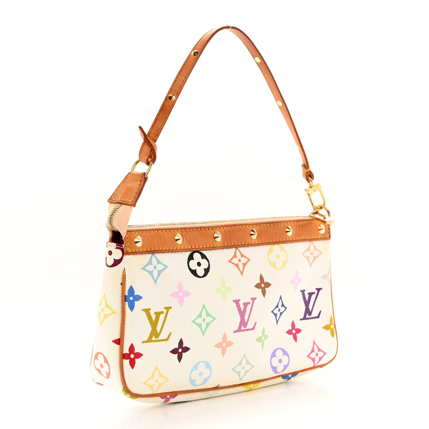 Louis Vuitton LOUIS VUITTON Monogram Multicolor Pochette Accessories White 3 of 10