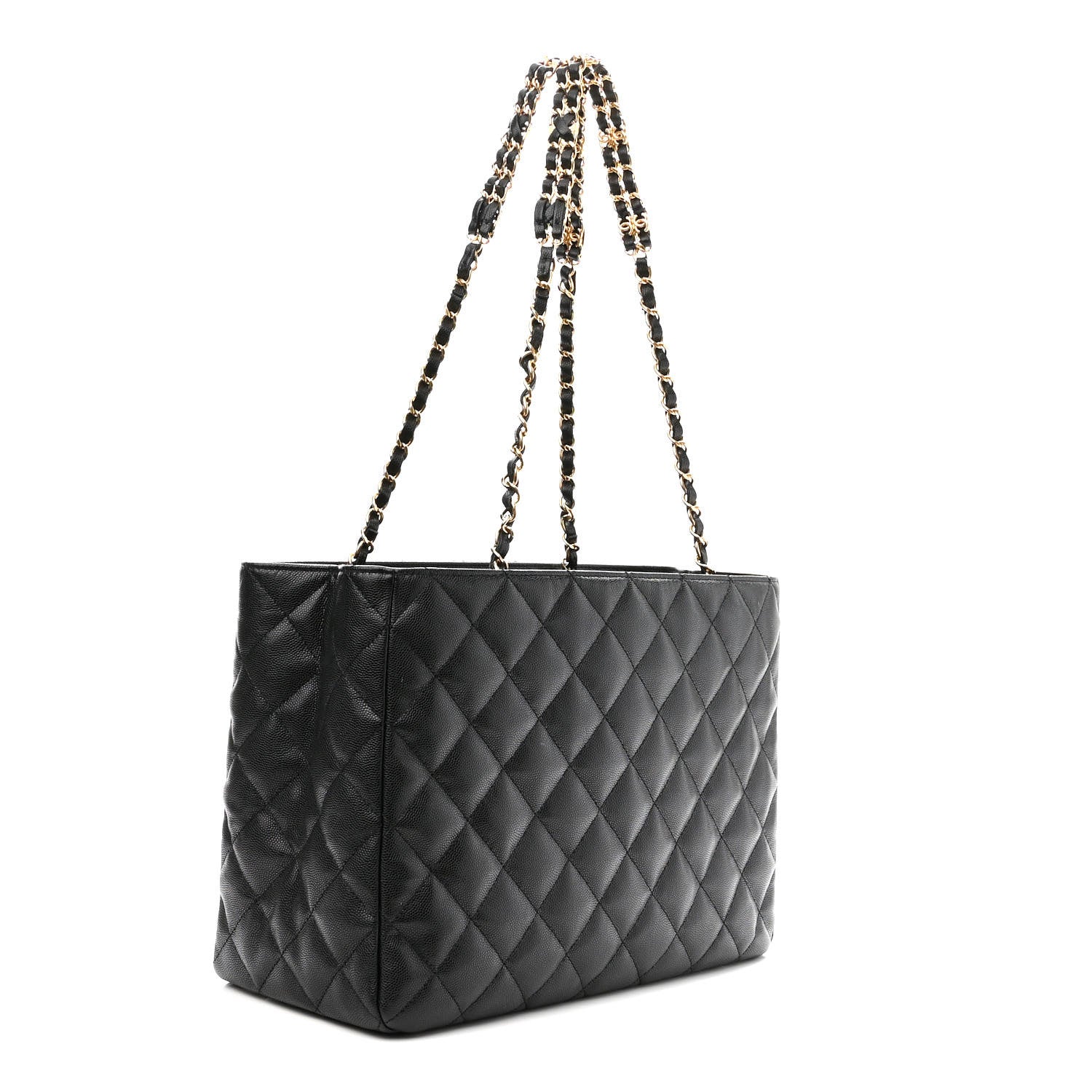 Chanel Caviar Quilted Small Shopping Tote Black 3 of 11