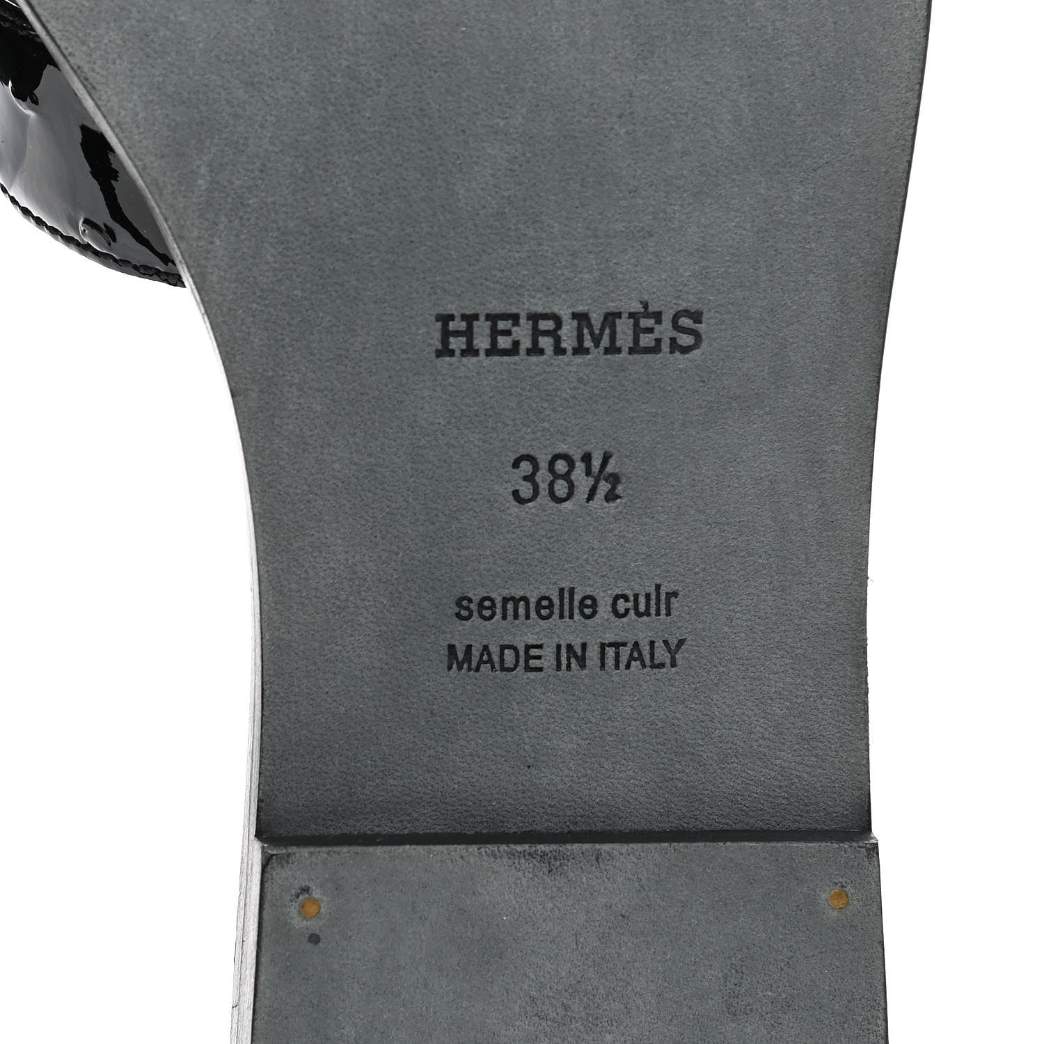 Hermes Ostrich Oran Sandals 38.5 Black 7 of 10