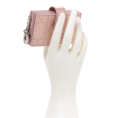 Christian Dior Patent Cannage Lady Dior 5-Gusset Card Holder Rose Clair 2 of 7
