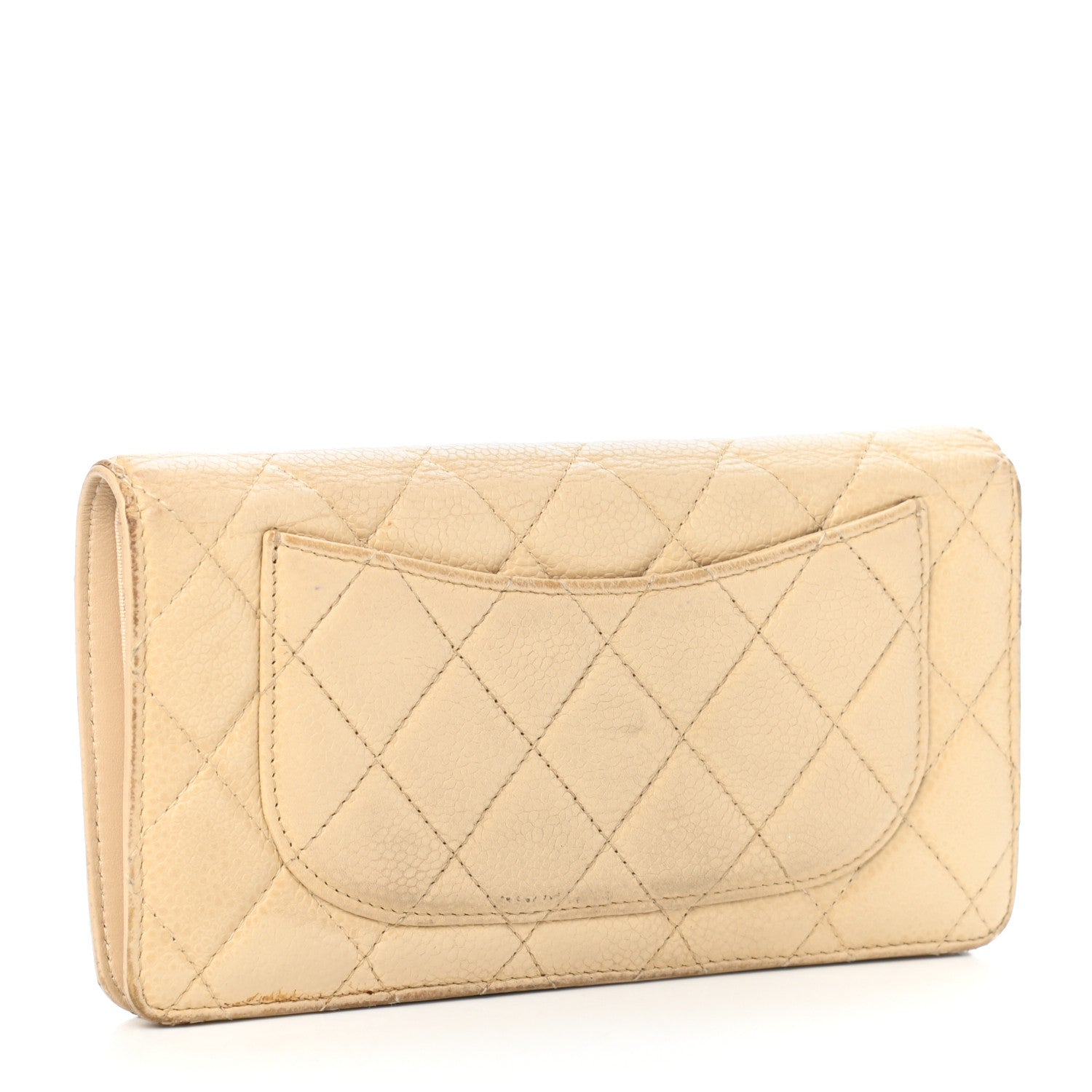 Chanel Caviar Quilted Yen Wallet Beige 3 of 11