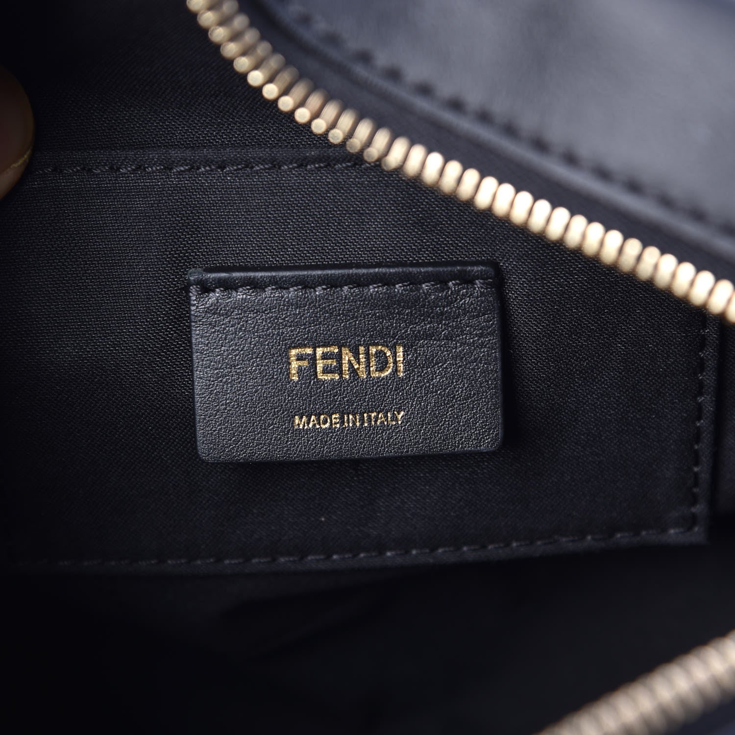 Fendi Glazed Fabric Vitello Century F is Fendi FF 1974 Stamp Patch Camera Case Mogano Panna Black 6 of 7