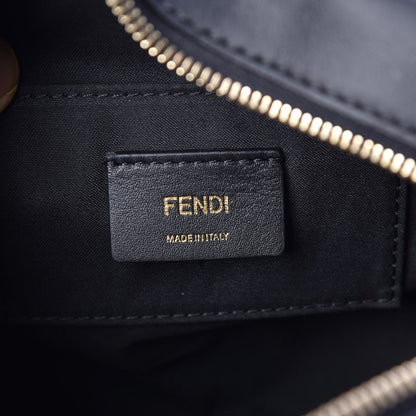 Fendi Glazed Fabric Vitello Century F is Fendi FF 1974 Stamp Patch Camera Case Mogano Panna Black 6 of 7