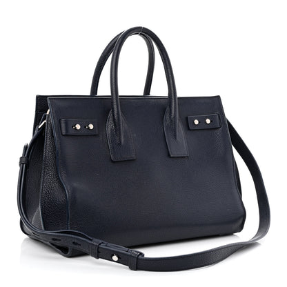 Saint Laurent Grained Calfskin Small Supple Sac De Jour Navy 2 of 16