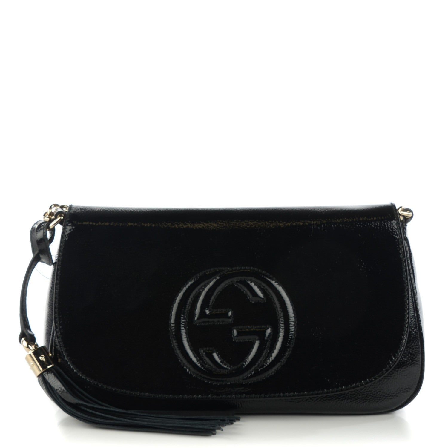 Gucci Patent Medium Soho Flap Crossbody Black 1 of 7