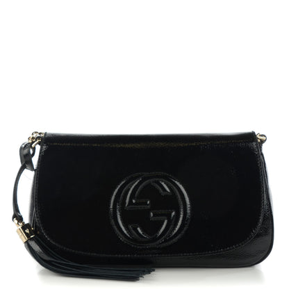 Gucci Patent Medium Soho Flap Crossbody Black 1 of 7