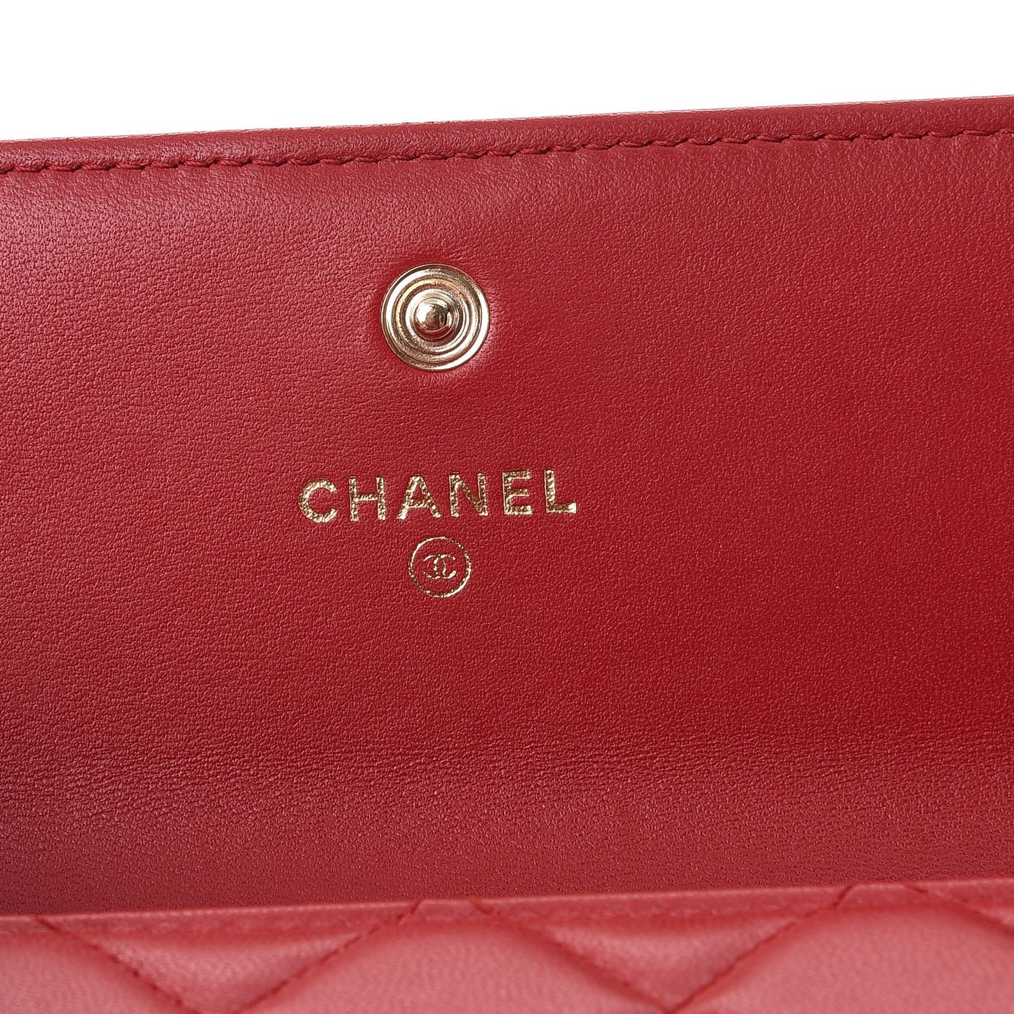 Lambskin Quilted Boy Flap Wallet Red