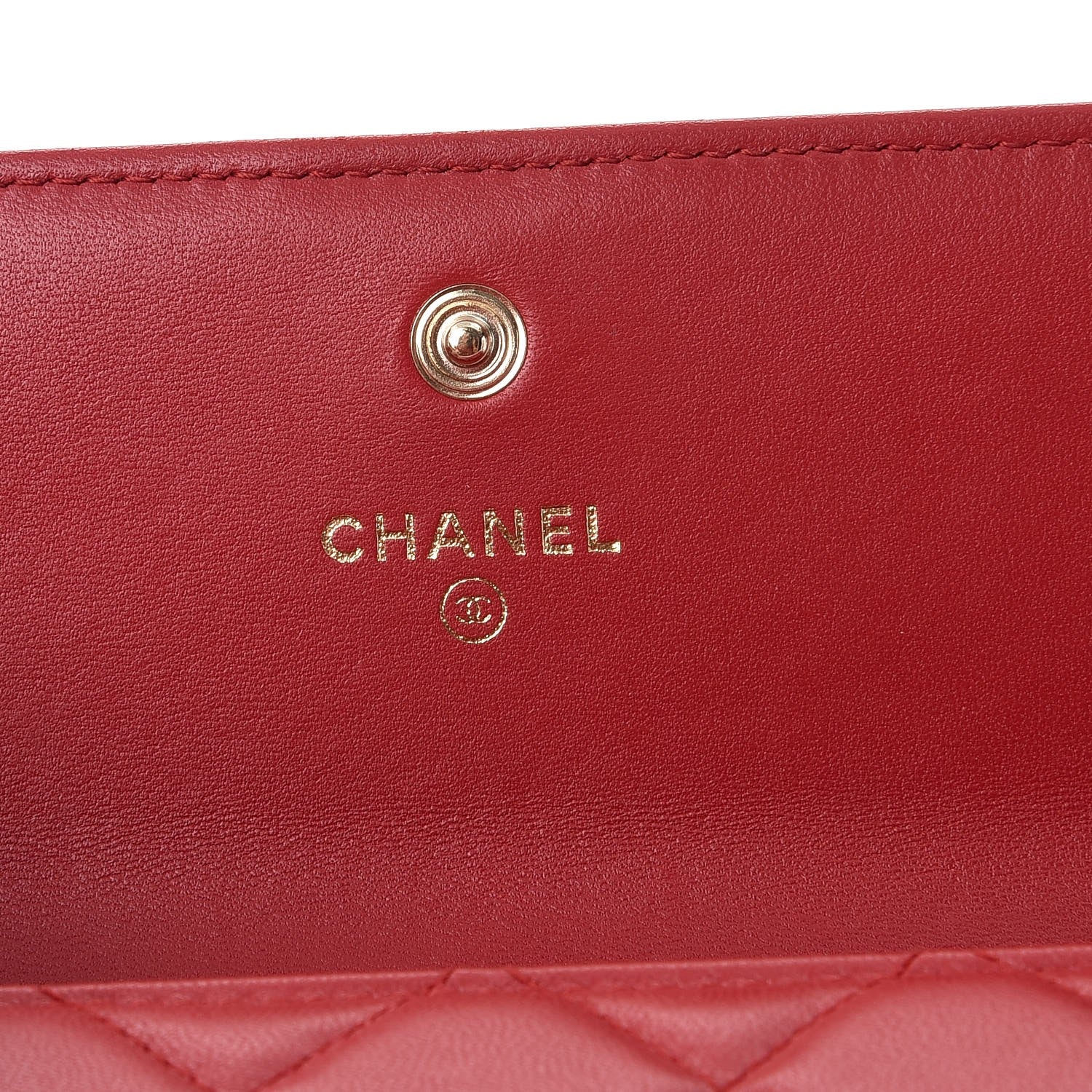 Chanel Lambskin Quilted Boy Flap Wallet Red 6 of 10