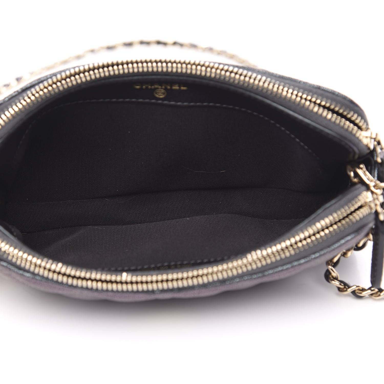 Chanel Iridescent Caviar Quilted Clutch With Chain Black 5 of 11
