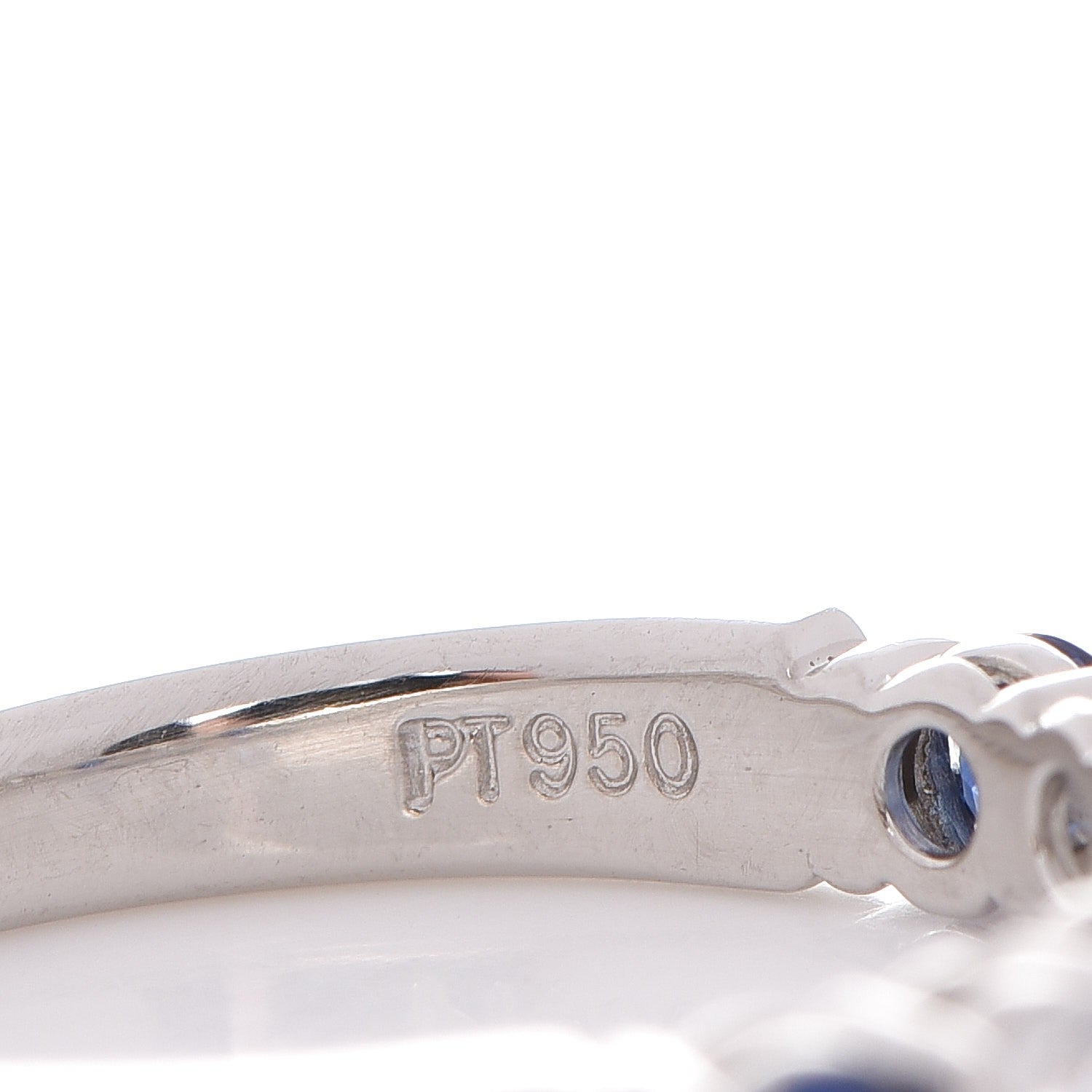 Tiffany Platinum Diamond Blue Sapphire Embrace Ring 49 5 4 of 5