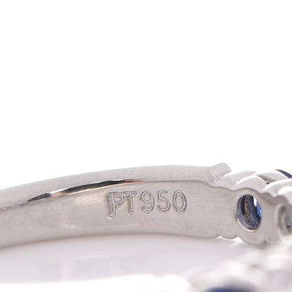Tiffany Platinum Diamond Blue Sapphire Embrace Ring 49 5 4 of 5