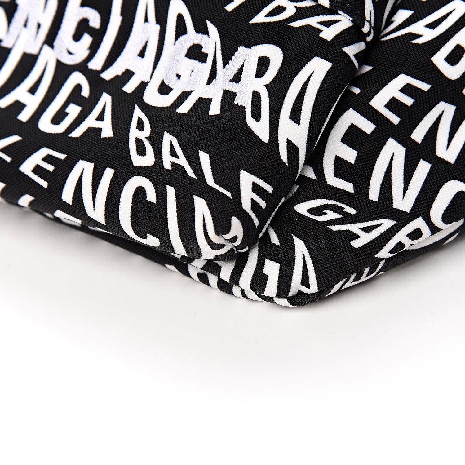 Balenciaga Nylon Wave Logo Print Wheel Beltpack Black White 8 of 9