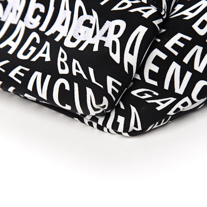 Balenciaga Nylon Wave Logo Print Wheel Beltpack Black White 8 of 9