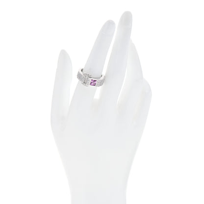Piaget 18K White Gold Diamond Pink Sapphire Miss Protocol Ring 54 6.75 2 of 6