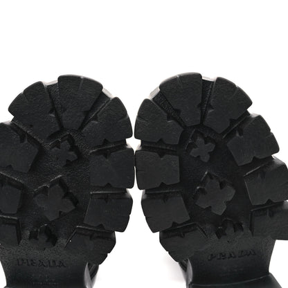 Prada Spazzolato Rois Re-Nylon Metal Triangle Logo Monolith Pouch Pocket 55mm Boots 40 Black 10 of 10