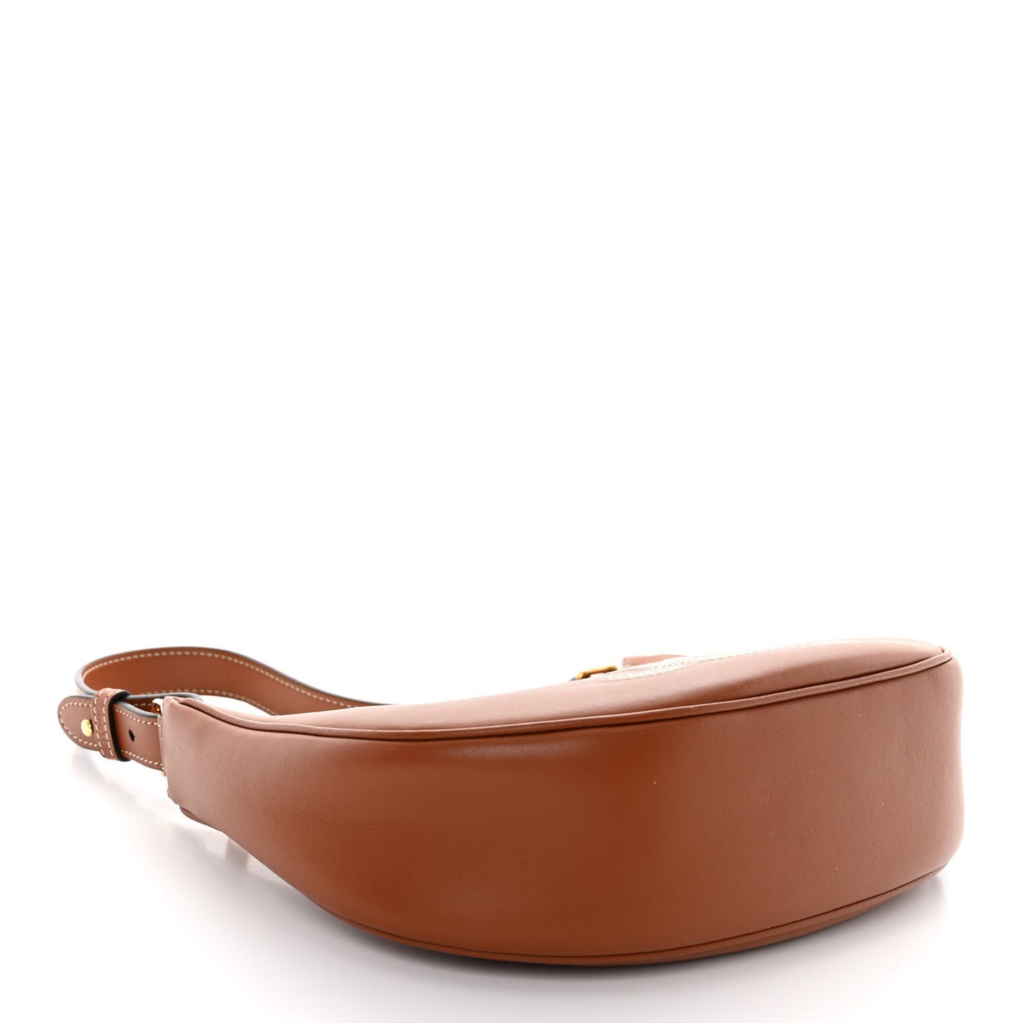 Smooth Calfskin Triomphe Embroidered Ava Shoulder Bag Tan