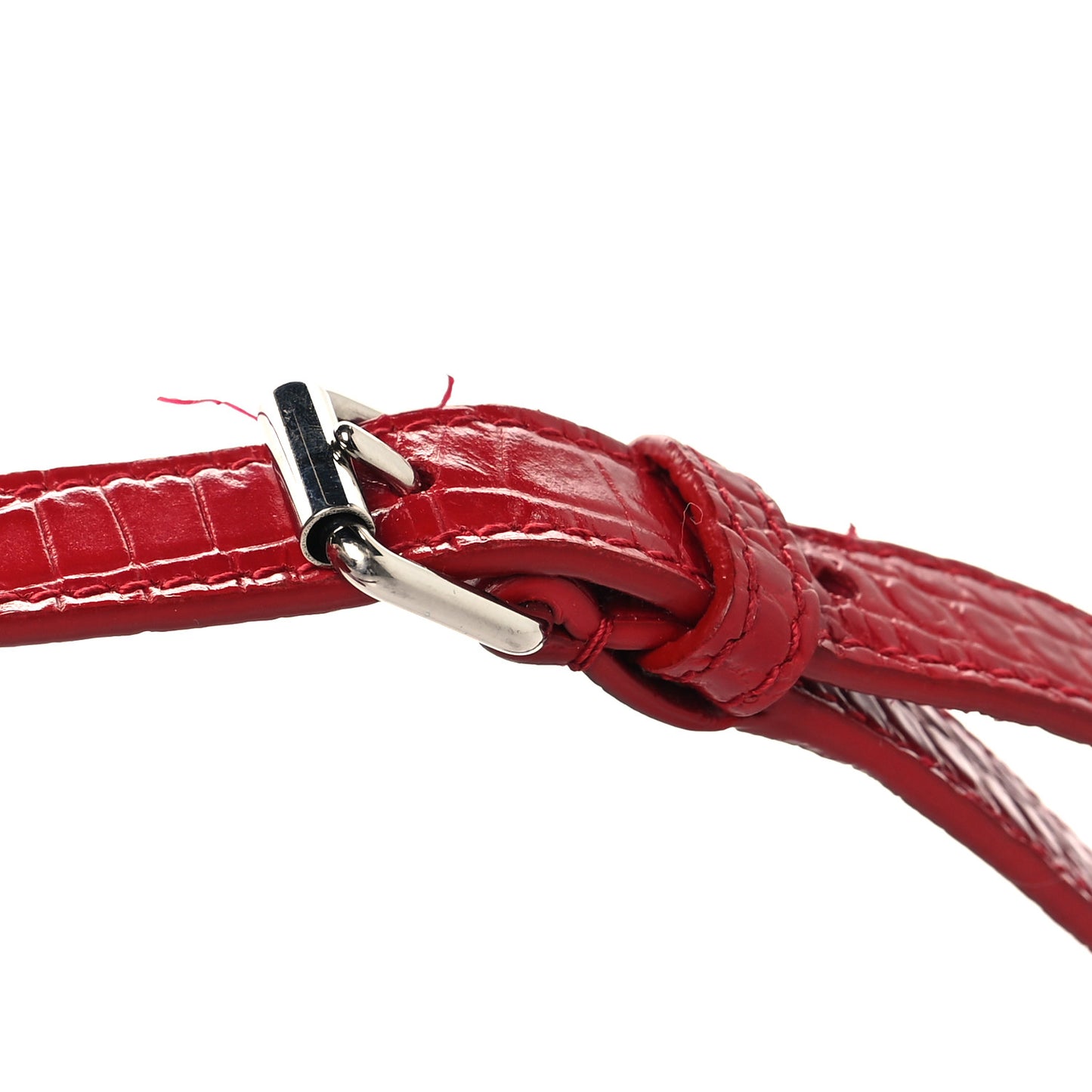 Calfskin Crocodile Embossed Nano Sac De Jour Red