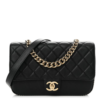 Chanel Caviar Quilted Large Studded Flap Black 1 of 12
