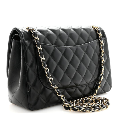 Chanel Lambskin Quilted Jumbo Double Flap Black 3 of 10