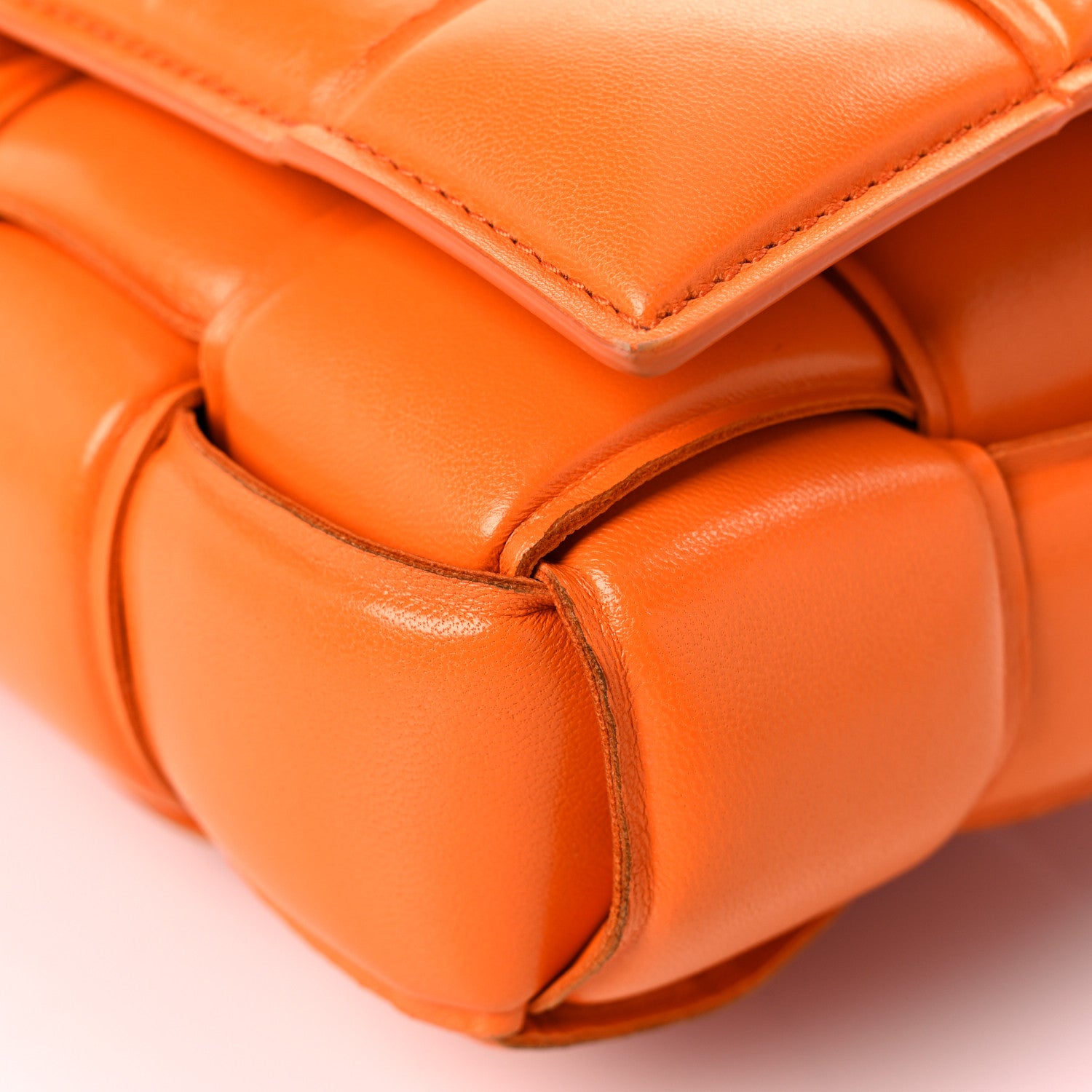 Bottega Veneta Nappa Maxi Intreccio Padded Cassette Crossbody Bag Orange 8 of 14