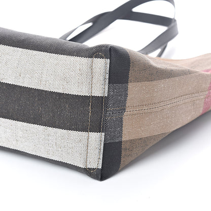 Burberry Coated Canvas Mega Check Medium Doodle Tote Black 8 of 8