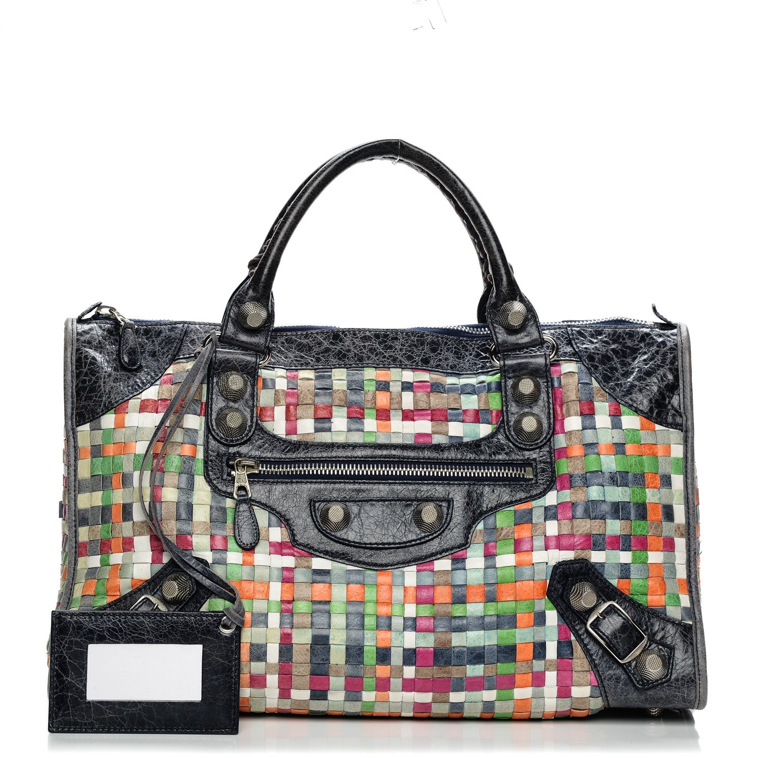Balenciaga Agneau Lattice Woven Giant 21 Silver Hardware Work Multicolor Officier 1 of 11