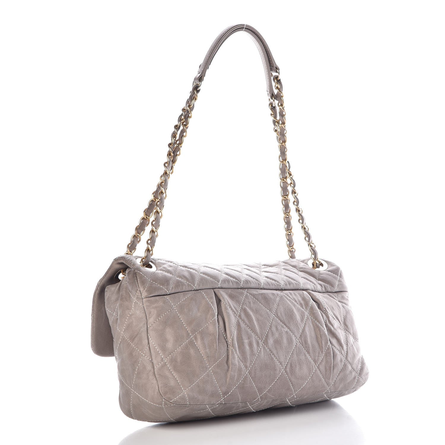Chanel Iridescent Calfskin Large Chic Quilt Flap Grey 3 of 16