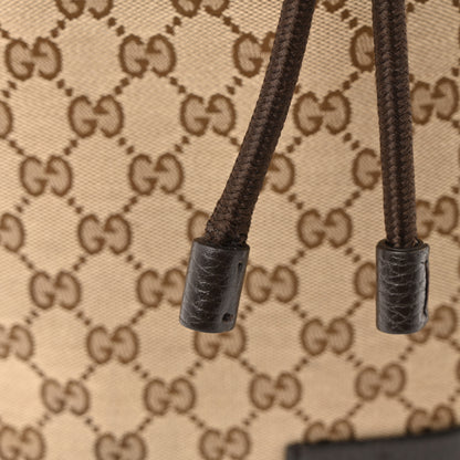 Gucci Monogram Dollar Calfskin O Drawstring Backpack Beige Ebony Testa di Moro Dark Chocolate 11 of 13