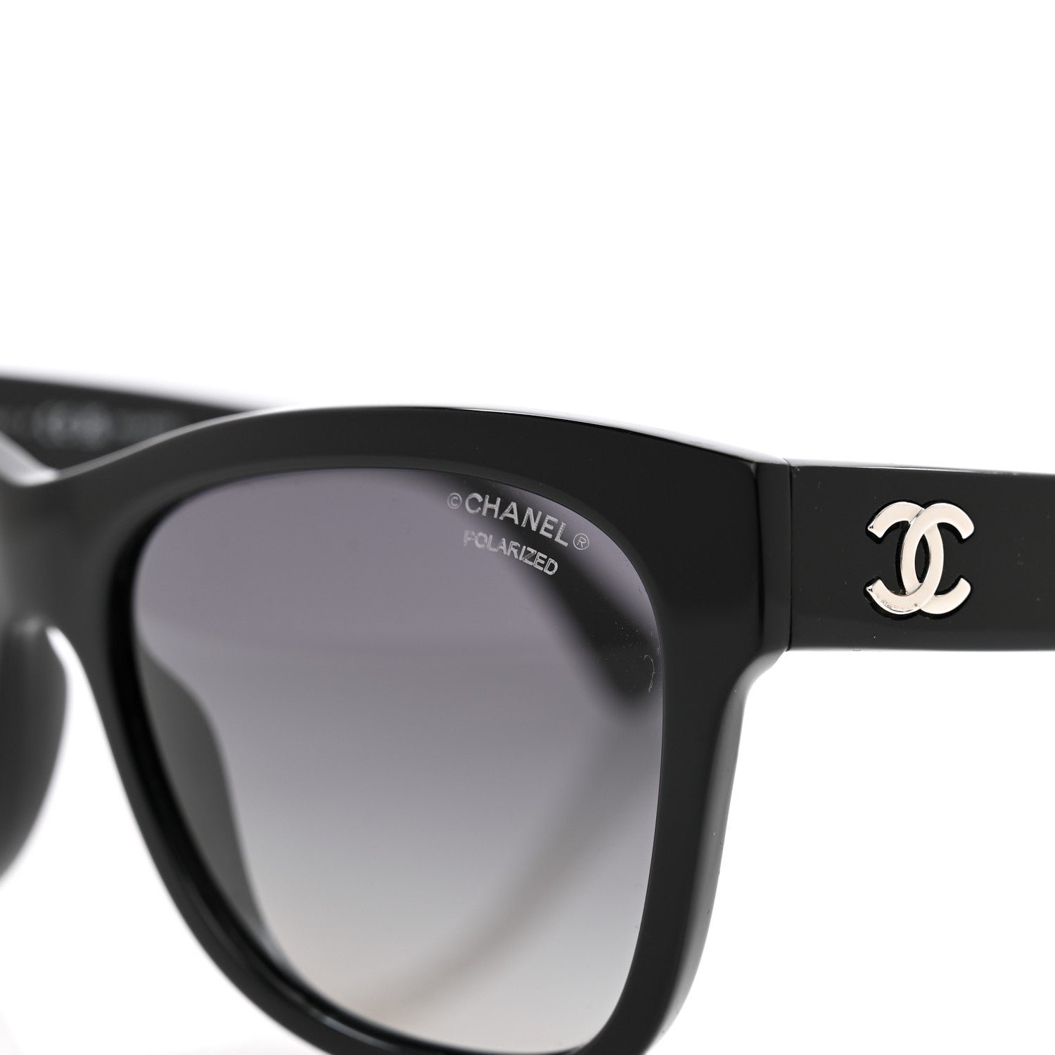Chanel Acetate Polarized Square CC Sunglasses 5380 Black 7 of 8