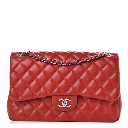 Chanel Lambskin Quilted Jumbo Double Flap Red 1 of 13