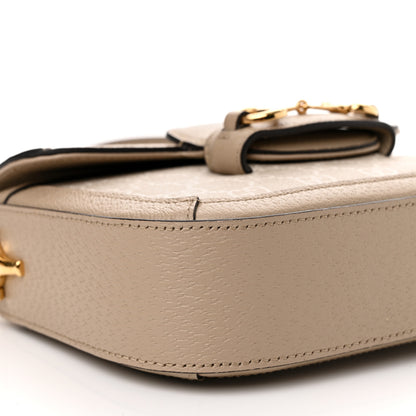 Gucci GG Supreme Monogram Textured Dollar Calfskin Web Mini Horsebit 1955 Shoulder Bag Beige Mystic White Oatmeal 9 of 11