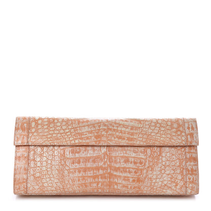 Nancy Gonzalez Crocodile Clutch Orange White 1 of 9