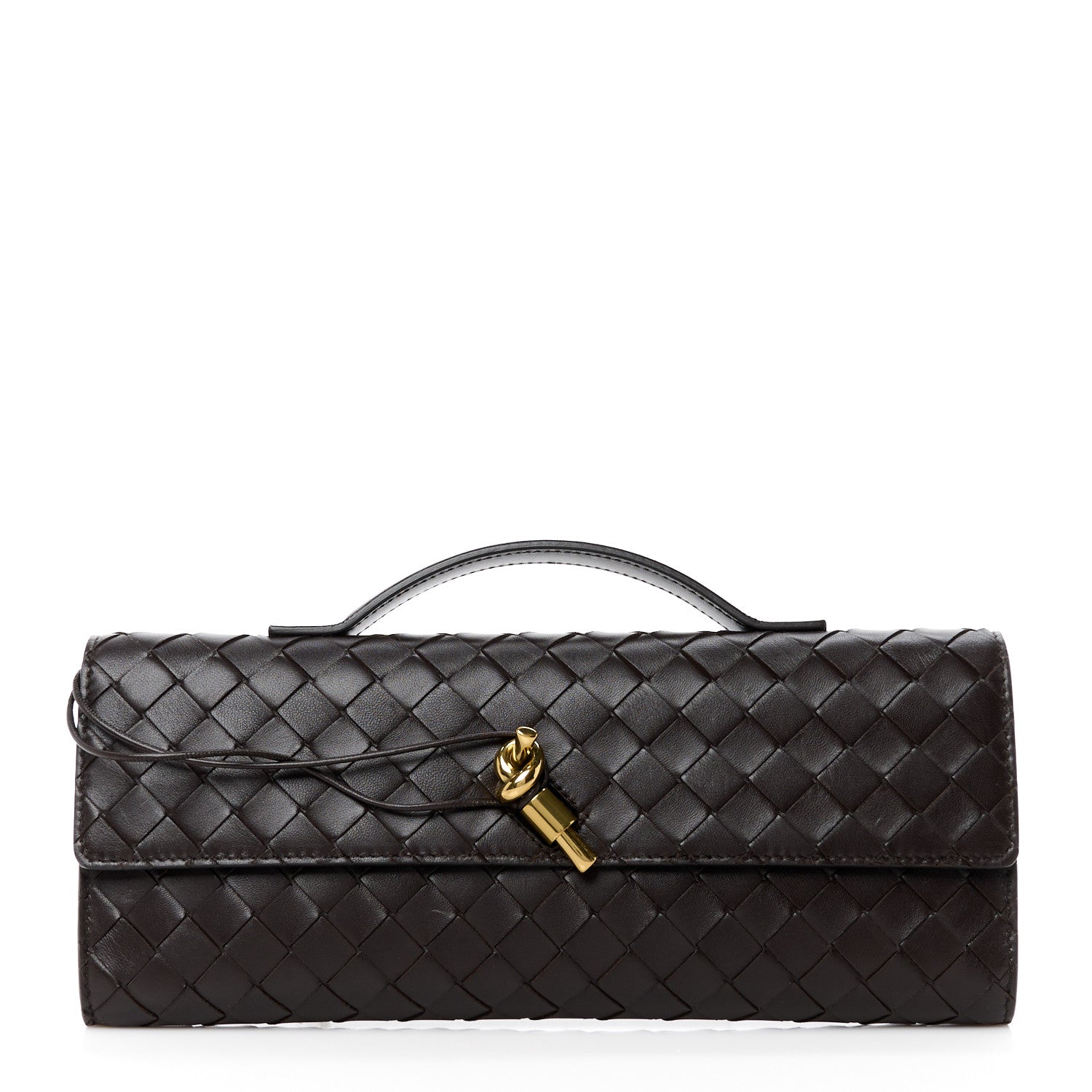 Bottega Veneta Nappa Intrecciato Long Andiamo Top Handle Clutch Fondant 1 of 11