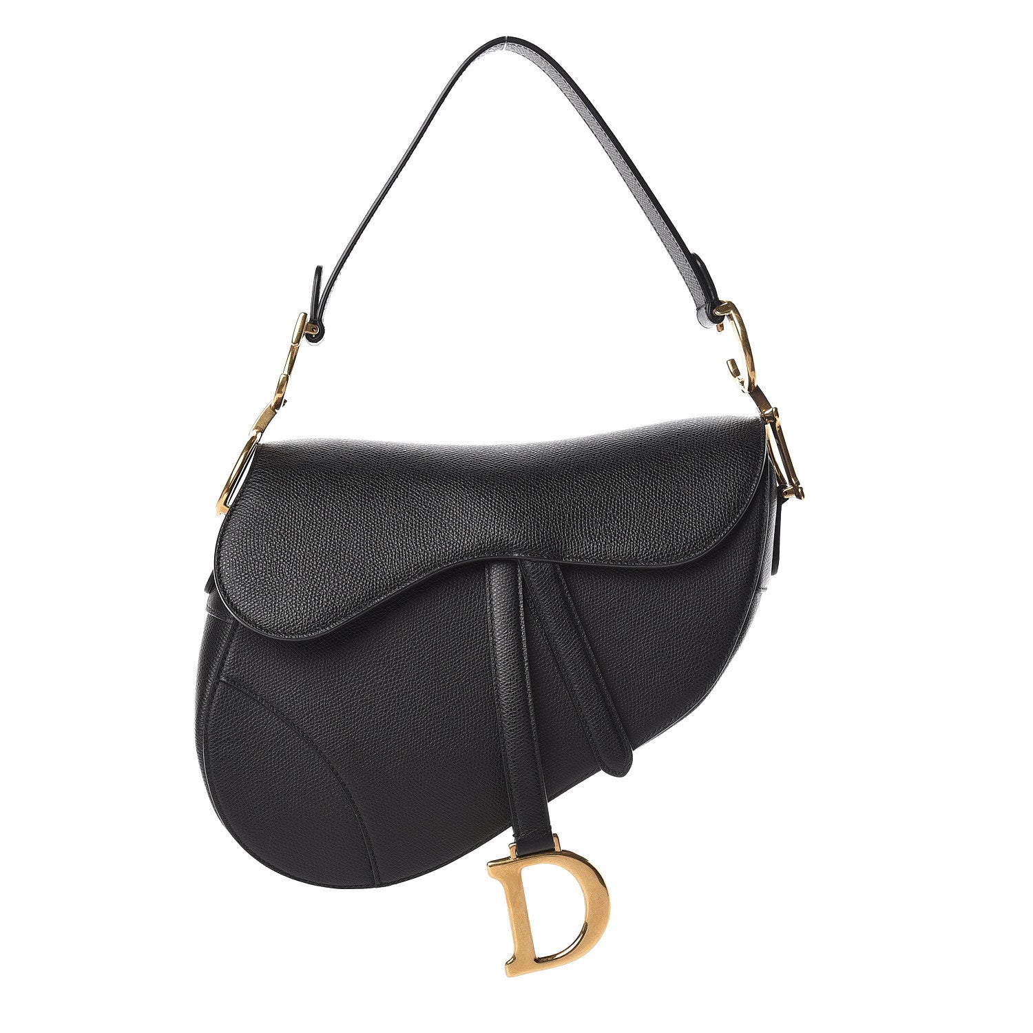Christian Dior Grained Calfskin Saddle Bag Black 1 of 14