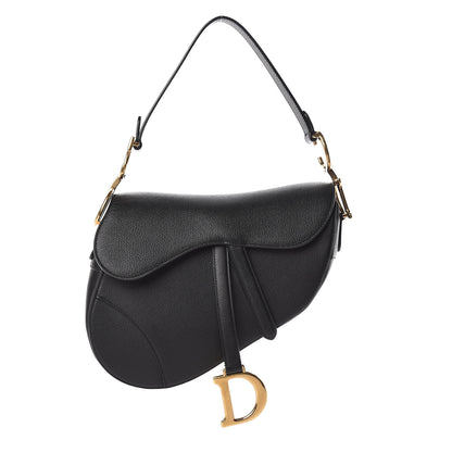 Christian Dior Grained Calfskin Saddle Bag Black 1 of 14