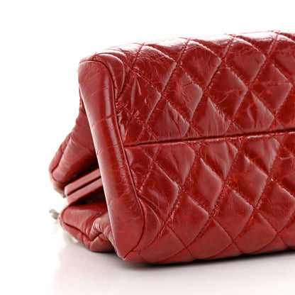 Chanel Glazed Calfskin Quilted Medium Just Mademoiselle Bowling Bag Red 9 of 13