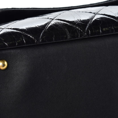 Chanel Glazed Crinkled Lambskin Large East West Flap Black 9 of 10