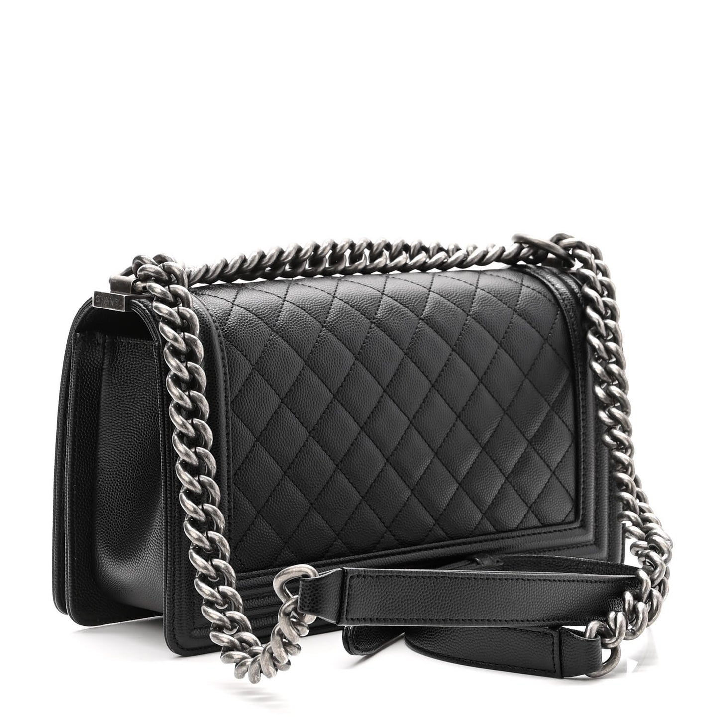 Caviar Quilted Medium Boy Flap Black