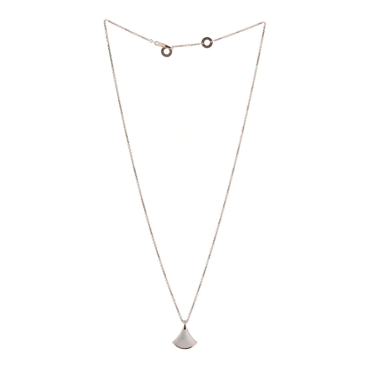 18K Rose Gold Diamond Mother of Pearl Small Divas' Dream Pendant Necklace