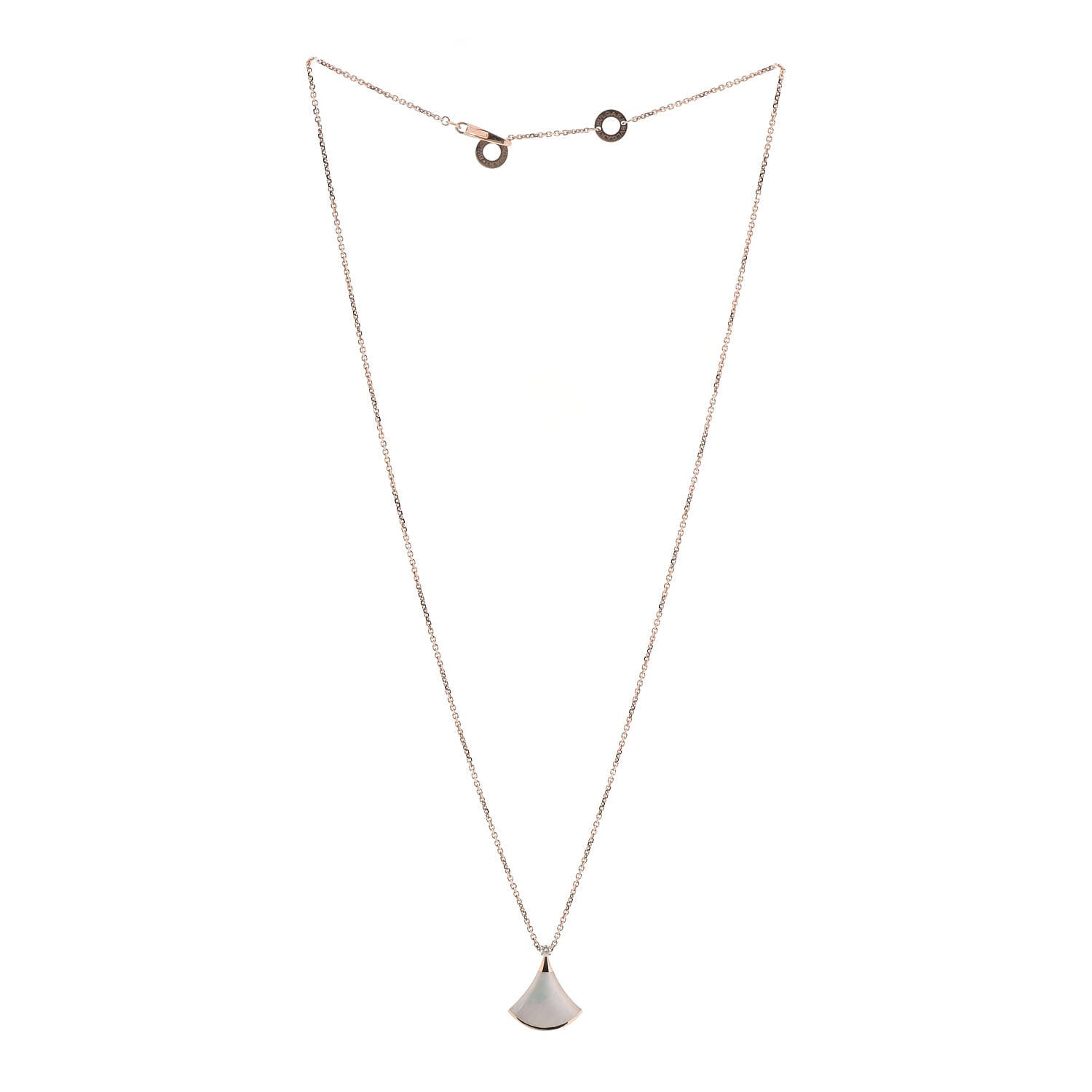 Bulgari 18K Rose Gold Diamond Mother of Pearl Small Divas' Dream Pendant Necklace 3 of 7