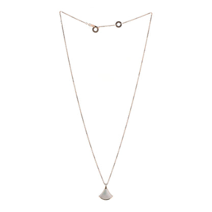 Bulgari 18K Rose Gold Diamond Mother of Pearl Small Divas' Dream Pendant Necklace 3 of 7