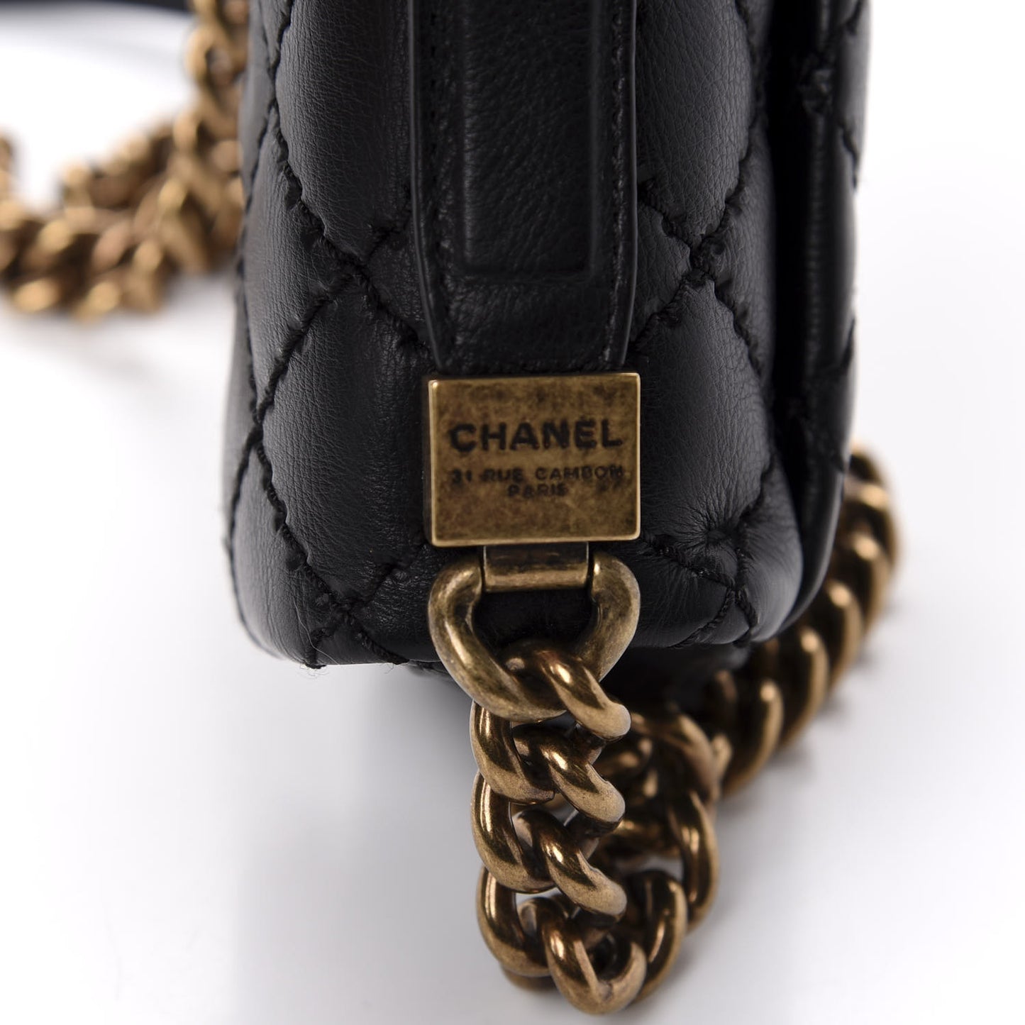 Calfskin Quilted Mini Urban Day Flap Black