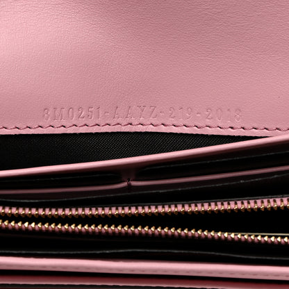 Fendi Vitello King Tamponato Logo Embossed Continental Wallet Rosa Acquerello 6 of 9