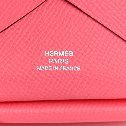 Hermes Epsom Calvi Duo Card Case Rose Azalee 6 of 11