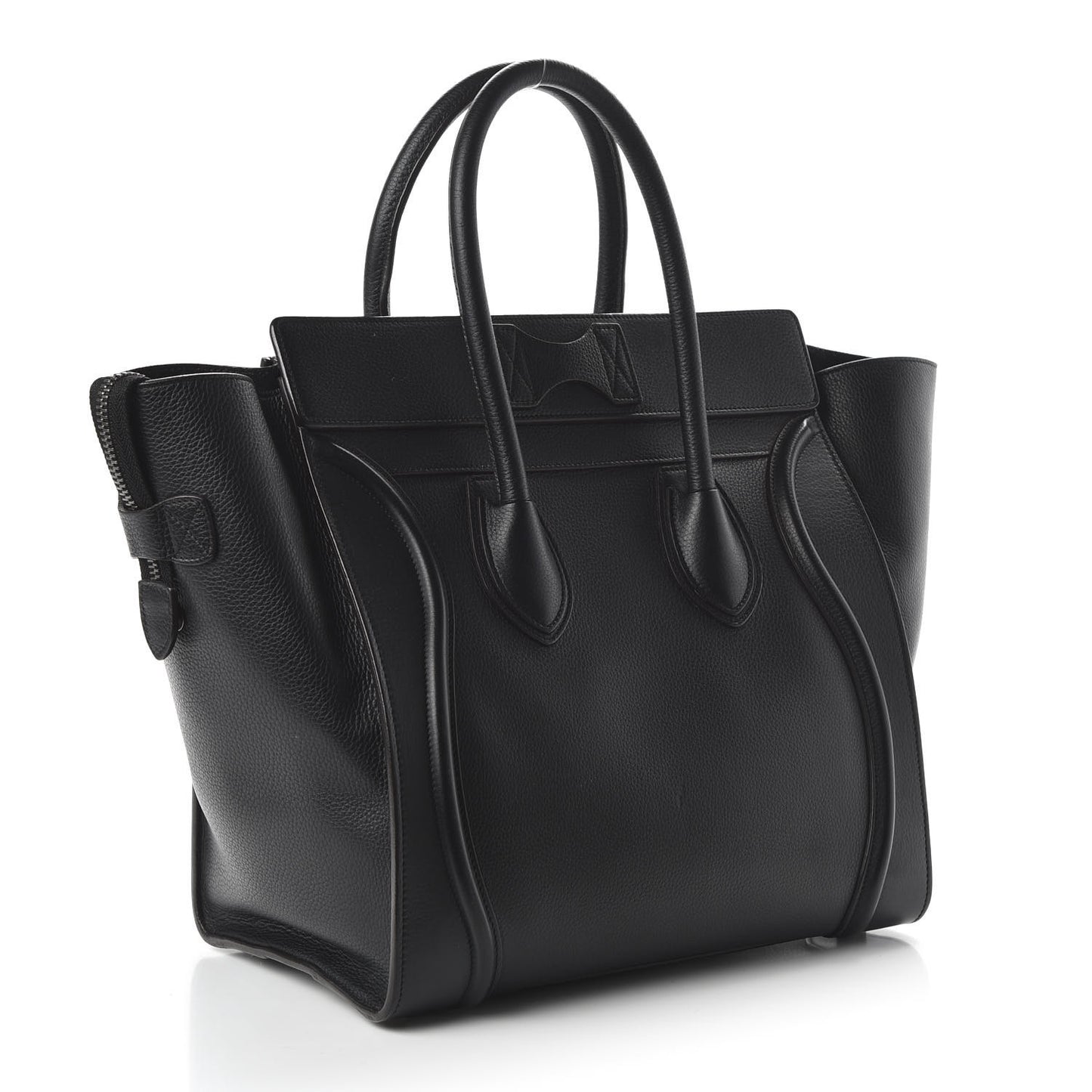 Drummed Calfskin Mini Luggage Black