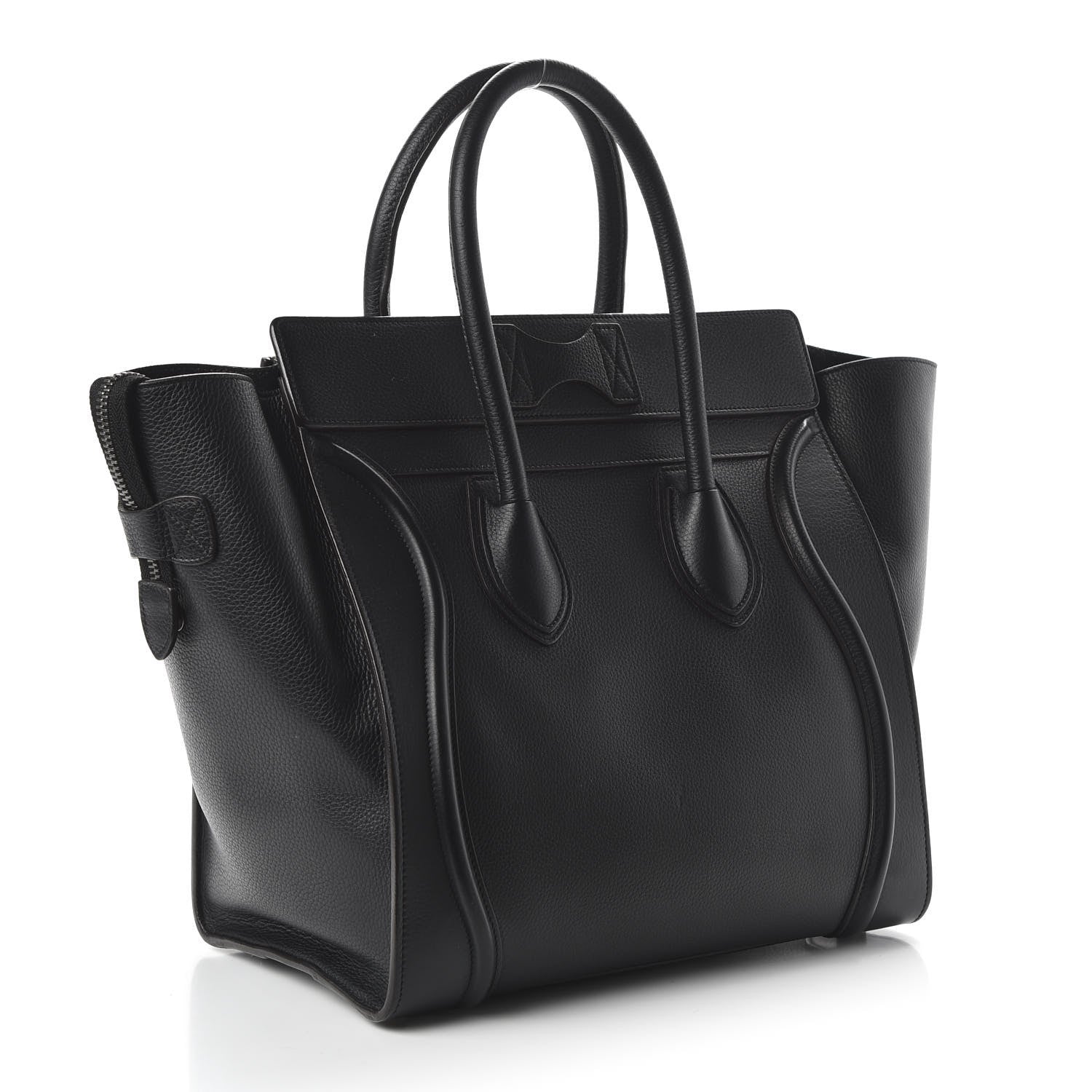 Celine Drummed Calfskin Mini Luggage Black 2 of 8