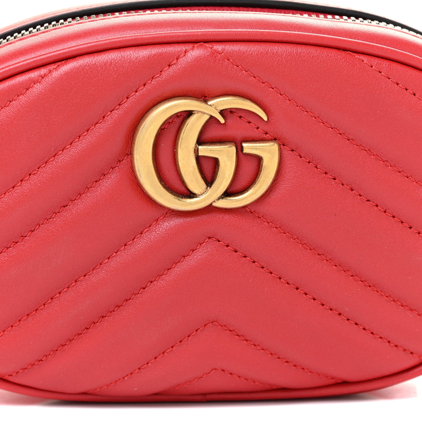 Calfskin Matelasse GG Marmont Belt Bag 85 34 Hibiscus Red