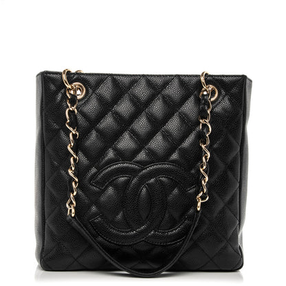 Chanel Caviar Quilted Petit Shopping Tote PST Black 1 of 7