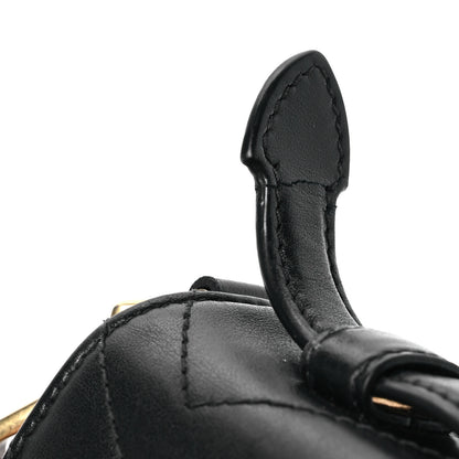 Gucci Calfskin Matelasse Mini GG Marmont Top Handle Shoulder Bag Black 11 of 12